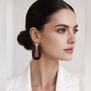 Marni Resin & Gold-Tone Chain Link Earrings | Made in Italy NWT